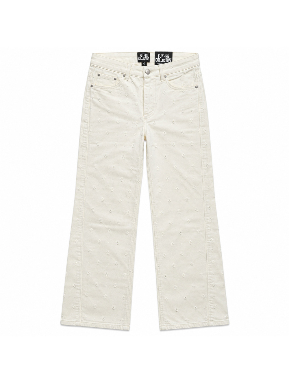 Future Collective White Wide-Leg Mid-Rise Pants Size 2